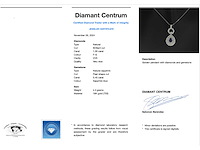 Gouden hanger met diamanten en een saffier in druppelvorm - afbeelding 3 van  8