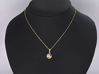 Gouden hanger met diamanten en multicolour saffieren, excl. ketting - afbeelding 2 van  7