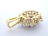 Gouden hanger met diamanten en robijn, excl. ketting - afbeelding 9 van  12