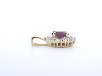 Gouden hanger met diamanten en robijn, excl. ketting - afbeelding 12 van  12
