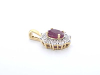 Gouden hanger met diamanten en robijn - afbeelding 10 van  11