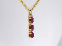 Gouden hanger met diamanten en robijn - afbeelding 4 van  5