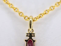 Gouden hanger met diamanten en robijn - afbeelding 5 van  5