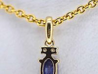 Gouden hanger met diamanten en saffier, excl. ketting - afbeelding 5 van  7