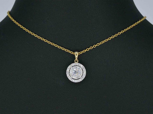 Gouden hanger met diamanten, excl. ketting - afbeelding 3 van  10