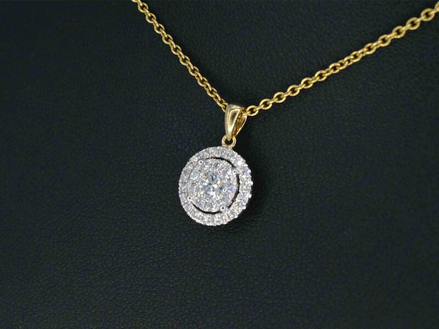 Gouden hanger met diamanten, excl. ketting - afbeelding 4 van  10