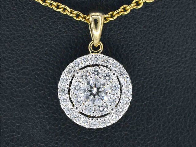 Gouden hanger met diamanten, excl. ketting - afbeelding 1 van  8