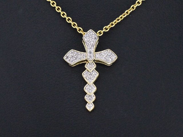 Gouden hanger met diamanten, excl. ketting - afbeelding 1 van  8