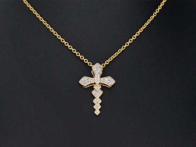 Gouden hanger met diamanten, excl. ketting - afbeelding 2 van  8