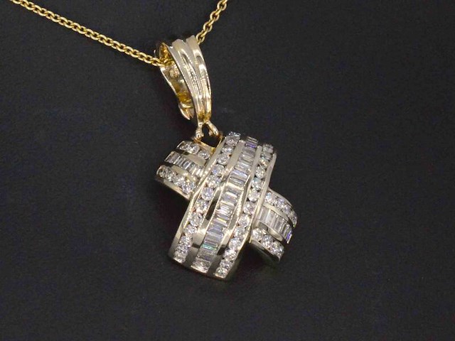 Gouden hanger met diamanten, excl. ketting - afbeelding 1 van  6