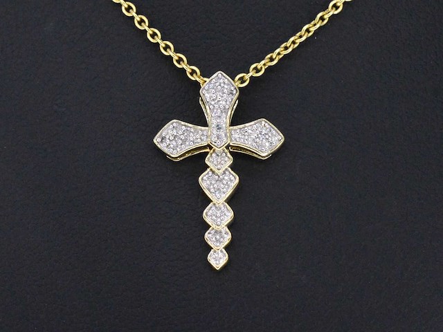 Gouden hanger met diamanten - afbeelding 1 van  7