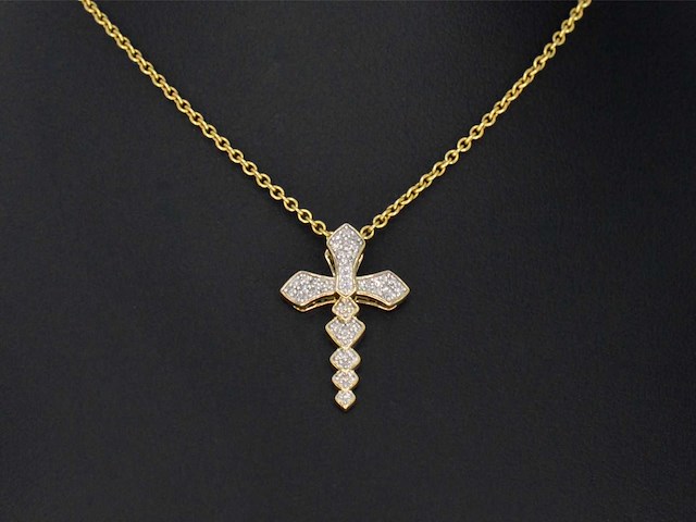 Gouden hanger met diamanten - afbeelding 2 van  7