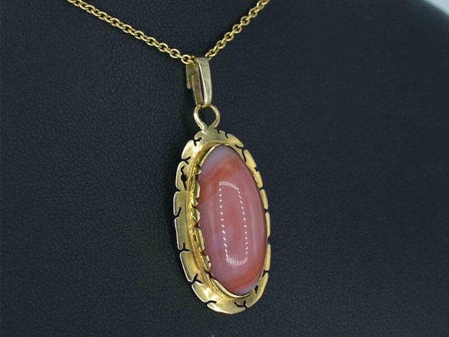 Gouden hanger met edelsteen - afbeelding 4 van  9