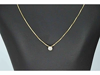 Gouden hanger met een briljant geslepen diamant - afbeelding 2 van  5