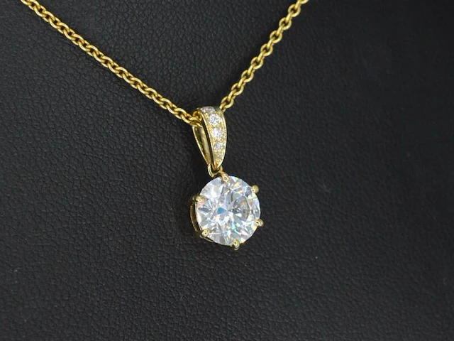 Gouden hanger met een diamant van 2.00 carat (excl. ketting) - afbeelding 4 van  9