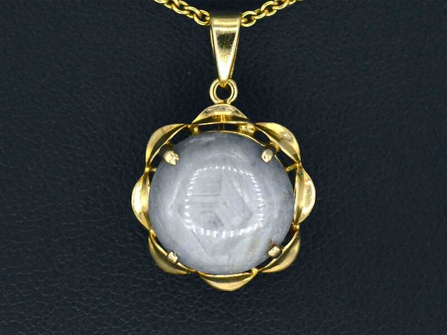 Gouden hanger met een edelsteen, excl. ketting - afbeelding 1 van  9