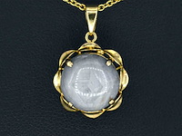 Gouden hanger met een edelsteen, excl. ketting - afbeelding 1 van  9