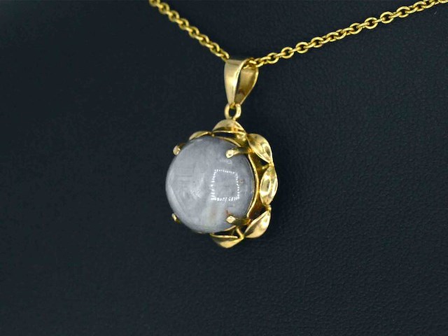 Gouden hanger met een edelsteen, excl. ketting - afbeelding 3 van  9