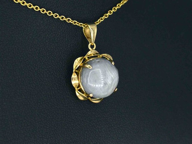 Gouden hanger met een edelsteen, excl. ketting - afbeelding 4 van  9