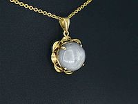 Gouden hanger met een edelsteen, excl. ketting - afbeelding 4 van  9