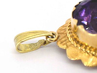 Gouden hanger met een natuurlijke amethist, excl. ketting - afbeelding 7 van  9