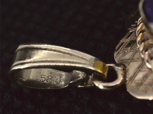 Gouden hanger met een natuurlijke amethist, excl. ketting - afbeelding 5 van  5