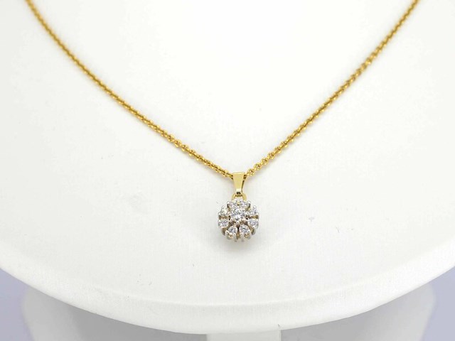 Gouden hanger met natuurliijke diamanten - afbeelding 3 van  10