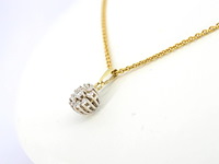 Gouden hanger met natuurliijke diamanten - afbeelding 5 van  10