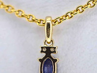 Gouden hanger met natuurlijke diamanten en saffier, excl. ketting - afbeelding 5 van  7