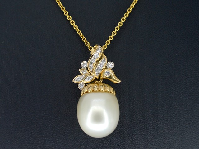 Gouden hanger met parel - afbeelding 1 van  10