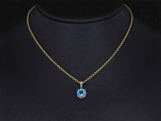 Gouden hanger met topaas, excl. ketting - afbeelding 2 van  6