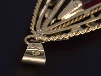 Gouden hanger robijn, excl. ketting - afbeelding 6 van  8