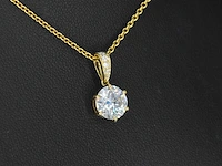 Gouden hanger solitair diamant 1.50 ct