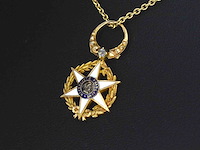 Gouden hanger (the order of agricultural merit 1883) met diamant - afbeelding 1 van  6