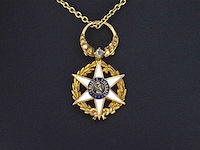 Gouden hanger (the order of agricultural merit 1883) met diamant - afbeelding 5 van  6