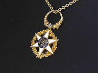 Gouden hanger (the order of agricultural merit 1883) met diamant - afbeelding 1 van  7