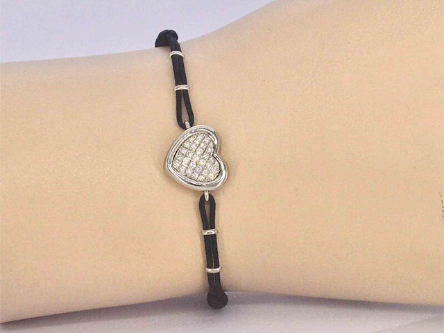 Gouden hart armband met diamanten - afbeelding 2 van  9