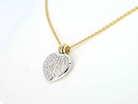 Gouden hart hanger (bedeltje) met diamant, excl. ketting - afbeelding 4 van  10
