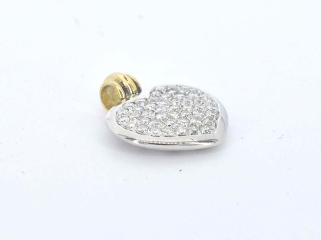 Gouden hart hanger (bedeltje) met diamant, excl. ketting - afbeelding 9 van  10