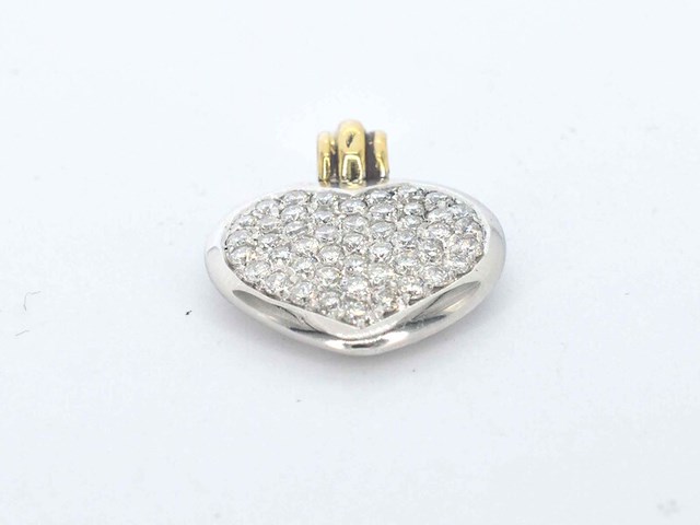 Gouden hart hanger (bedeltje) met diamant, excl. ketting - afbeelding 2 van  8