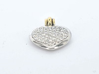 Gouden hart hanger (bedeltje) met diamant, excl. ketting - afbeelding 2 van  8