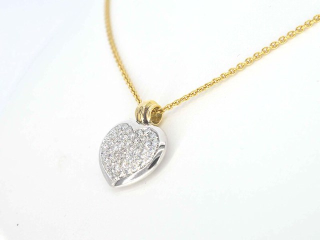 Gouden hart hanger (bedeltje) met diamant, excl. ketting - afbeelding 3 van  8