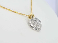 Gouden hart hanger (bedeltje) met diamant, excl. ketting - afbeelding 4 van  8