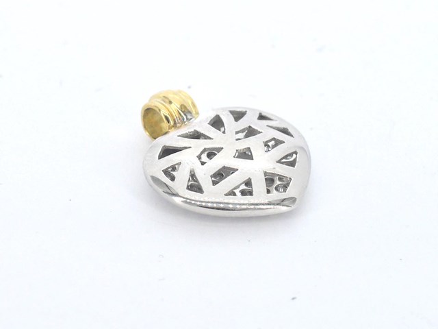 Gouden hart hanger (bedeltje) met diamant, excl. ketting - afbeelding 5 van  8