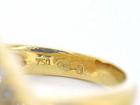 Gouden hart ring met diamant - afbeelding 2 van  10