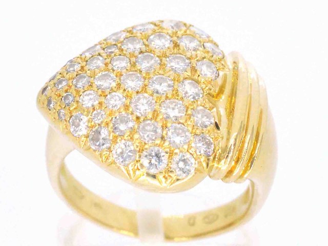 Gouden hart ring met diamant - afbeelding 1 van  10