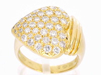 Gouden hart ring met diamant - afbeelding 1 van  10