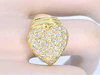 Gouden hart ring met diamant - afbeelding 3 van  10