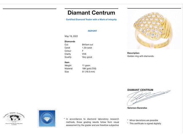 Gouden hart ring met diamant - afbeelding 4 van  10