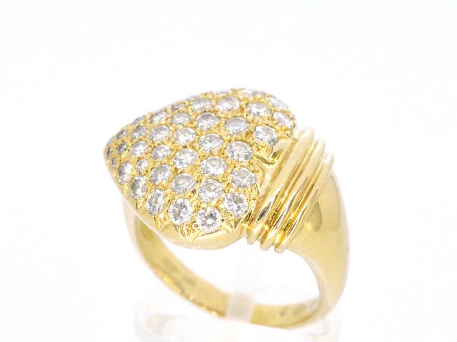 Gouden hart ring met diamant - afbeelding 5 van  10